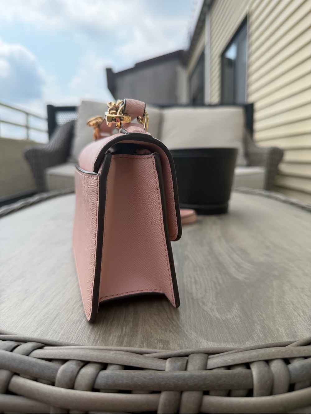 Tory Burch Powder Pink Leather Top-Handle Crossbody with Gold Hardware - Picture 9 of 14